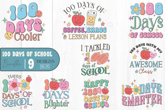 100 Days of School SVG Bundle Retro Review for Crafts and Graphics