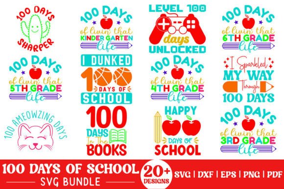 100 Days of School SVG Bundle Vol.3: A Versatile Graphic Design Asset for Crafts and Creative Projects