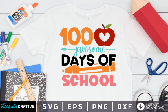 100 Jawsome Days of School Svg Design Review for Embroidery Projects