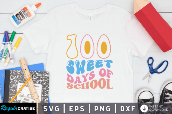 100 Sweet Days of School SVG Design for Crafts and Graphics