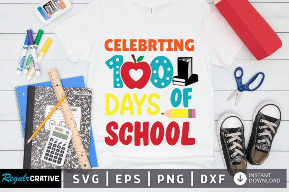 Celebrating 100 Days of School SVG Design for Creative Publishing