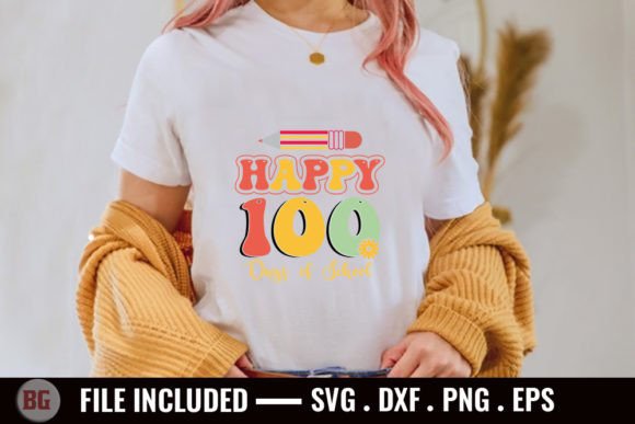 Happy 100 Days of School SVG: A Playful Graphic Asset for Crafts and Local Business Branding