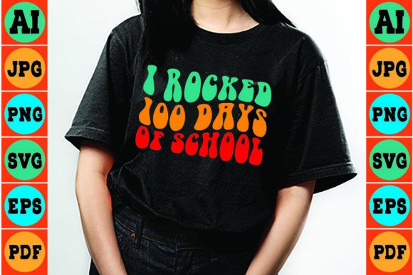 Retro I Rocked 100 Days of School SVG – A Versatile Graphic Design Asset for Crafts and Branding