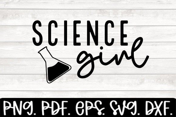 Science Girl School Graphics for Crafts and Commercial Use