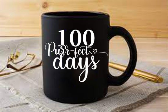 Teacher SVG Design, 100 Purr-Fect Days – A Crafty Graphic Asset for Branding