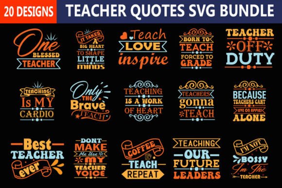 Teacher SVG Quotes Bundle: A Versatile Graphic Design Asset for Crafts & Merch